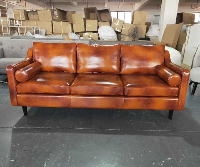 Leather sofa at home